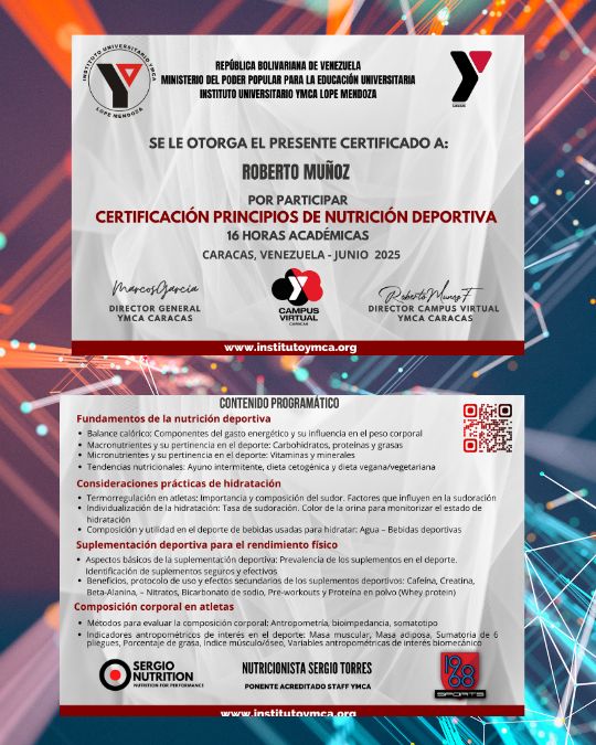 Certificacion Nutricion Deportiva